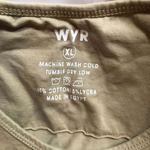 WYR Men’s Solid Khaki T-Shirt Size XL Comfort Minimalist Basic - Picture 3 of 3